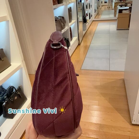 NWT Coach Carmen Mini Crossbody Bag Organic Cotton Quilting CCE61 Burgundy - Picture 4 of 7